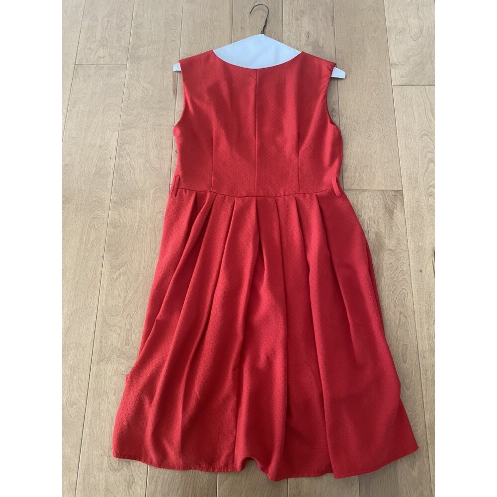 Vanessa Red Fit And Flare Pleated Red Dress Size 42 (US Size 10) - Picture 2 of 7